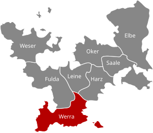 Osaston sijainti Westfalenin kuningaskunnassa