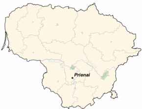 Poziția localității Prienai