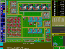 A screenshot of the original Lincity, showing the top-down gameplay. Lincity.png