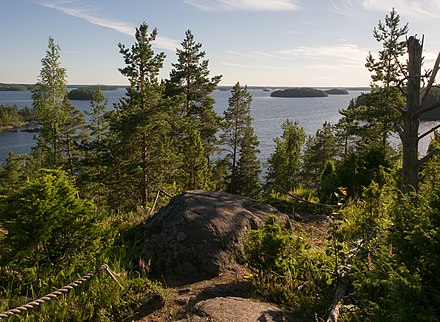 View from the hill fort of Linnansaari