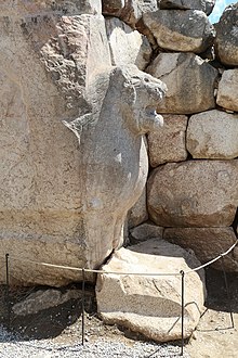 O Portão Do Leão No Sudoeste De Hattusa é Uma Cidade Antiga Localizada  Perto De Bogazale Moderno Na Província Do Coro De Turkeyrsq Foto de Stock -  Imagem de escultura, antigo: 255079008