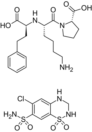 <span class="mw-page-title-main">Lisinopril/hydrochlorothiazide</span> Combination drug used to treat high blood pressure