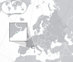 Map showing Monaco in Europe