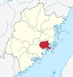 Locator map Putian in Fujian.svg