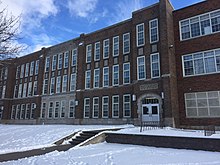 The west side of South facing Belgrave Ave. in January 2021 London South Collegiate Institute in 2021.jpg