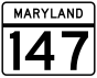 Maryland Route 147 marker