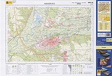 Fragmento del Mapa Topográfico Nacional de España de 2006 a escala 1:25 000 en el que se representa parte del término municipal de Aranjuez