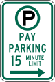 R7-21aR Pay parking 15 minute limit