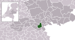 Hervorgehobene Position von Nijmegen in einem Stadtplan von Gelderland