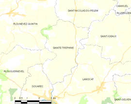 Mapa obce Sainte-Tréphine
