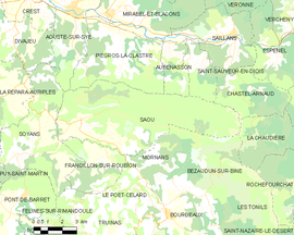 Mapa obce Saou