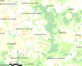 Mapa obce Cléré-les-Pins