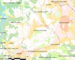 Kart over Roche-la-Molière