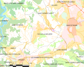Mapa obce Roche-la-Molière