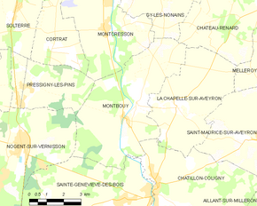 Poziția localității Montbouy