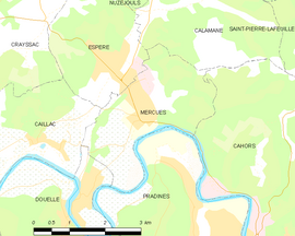 Mapa obce Mercuès