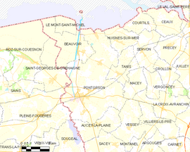 Mapa obce Pontorson