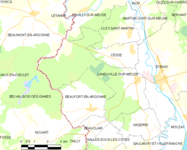 Mapa obce Laneuville-sur-Meuse