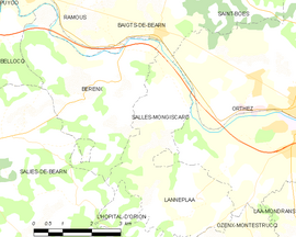 Mapa obce Salles-Mongiscard