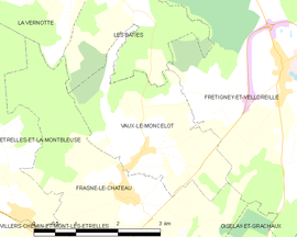 Mapa obce Vaux-le-Moncelot