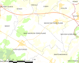 Mapa obce Saint-André-en-Terre-Plaine