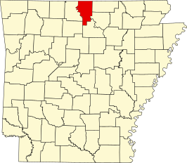 Locatie van Baxter County in Arkansas