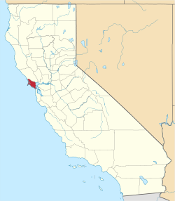 Marin County na mapě Kalifornie