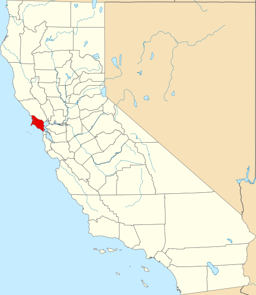 File:Map of California highlighting Marin County.svg