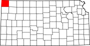 Map of Kansas highlighting Cheyenne County