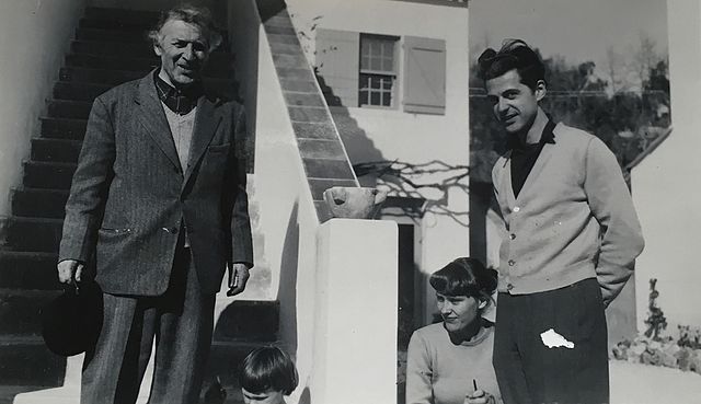 Jean Vincent de Crozals, Anatole Nelck et Marc Chagall (de droite à gauche) en 1951.