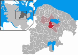 Elhelyezkedése Schleswig-Holstein térképén