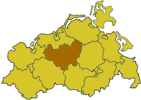 Distrikto Güstrow sur la mapo de Meklenburgo-Antaŭpomerio