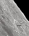 English: Mercurius lunar crater as seen from Earth with satellite craters labeled