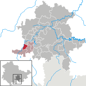 Poziția Meuselbach-Schwarzmühle pe harta districtului Saalfeld-Rudolstadt