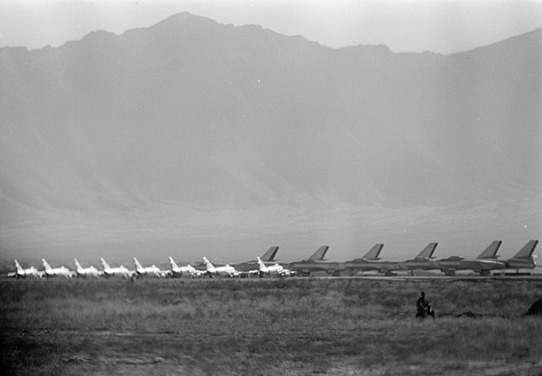 This image shows aircraft of the Afghan Air Force during U.S. President Eisenhower's visit in 1959.