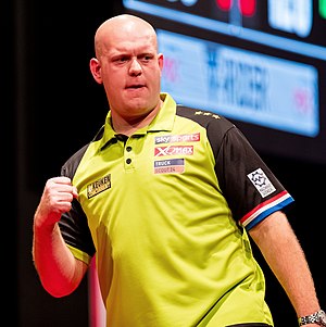 Van Gerwen, PDC Avrupa Dart Maçı 2019 sırasında