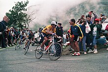Miguel Indurain lors du Tour de France 1994 sur ses pédales TIME