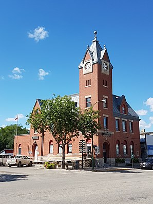 The post office in downtown Minnedosa