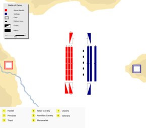 A map showing the initial dispositions of both armies