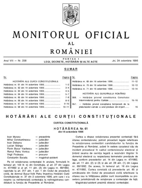 File:Monitorul Oficial al României. Partea I 1996-10-24, nr. 258.pdf