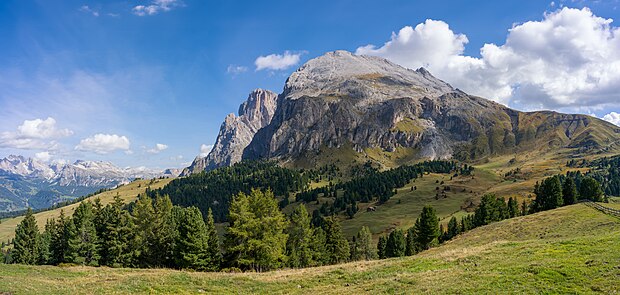 The "Chemun" medows and Sasplat in South Tyrol