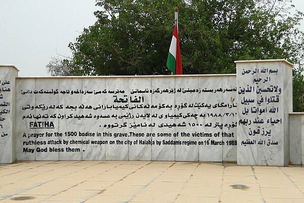 Monument at the mass grave of victims of the Halabja chemical attack