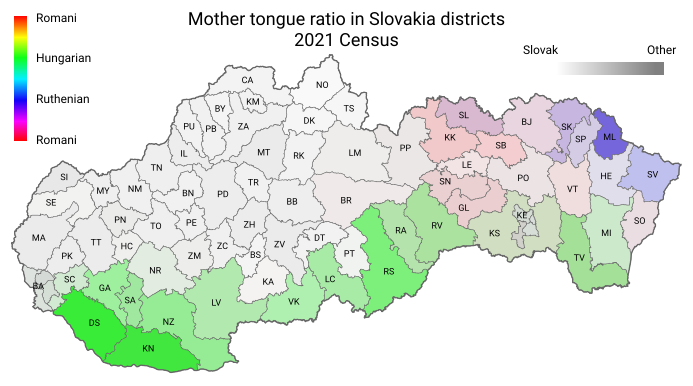 File:Mother tongue ratio in Slovakia districts 2021.svg