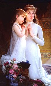 1887.3 Two girls praying label QS:Len,"Two girls praying" 1887