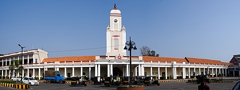 Fish-eye view of Mysore Junction railway station building, Mysuru, India