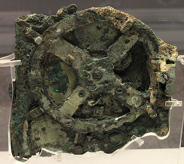 The Antikythera mechanism was an analog computer from 150–100 BCE designed to calculate the positions of astronomical objects.