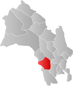 Mapa do condado de Buskerud com Flesberg em destaque.