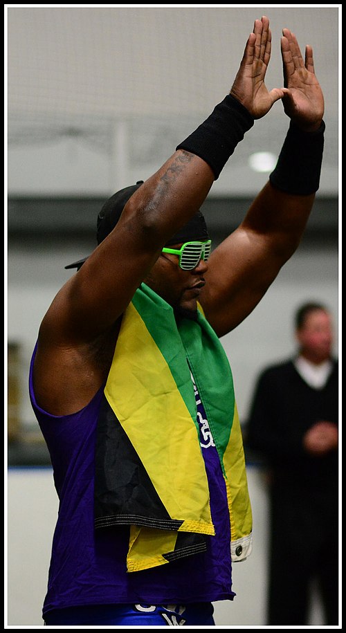 Slyck Wagner Brown's entrance at a 2015 NECW show...