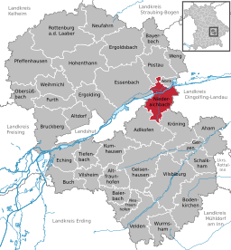 Läget för Niederaichbach i Landkreis Landshut