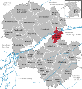 Poziția Niederaichbach pe harta districtului Landshut